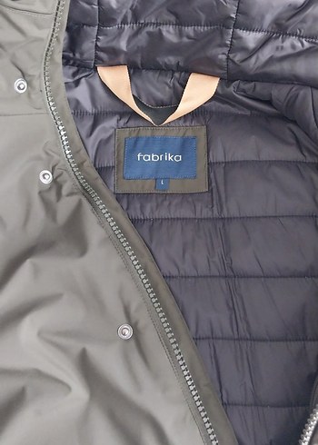 Kapüşonlu Düğmeli haki Erkek Kaban - Görsel 5