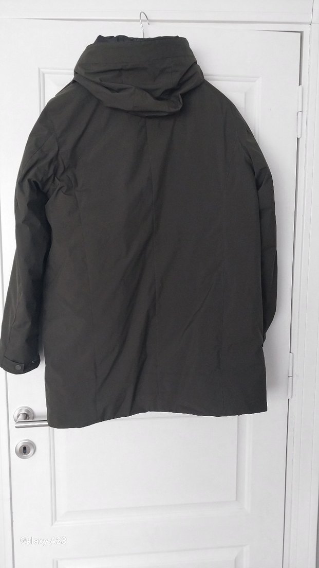 Kapüşonlu Düğmeli haki Erkek Kaban - Görsel 3