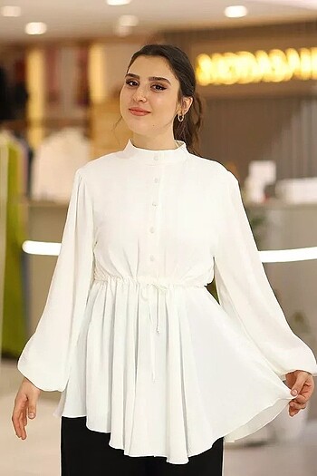 Belden bağlamalı tunik