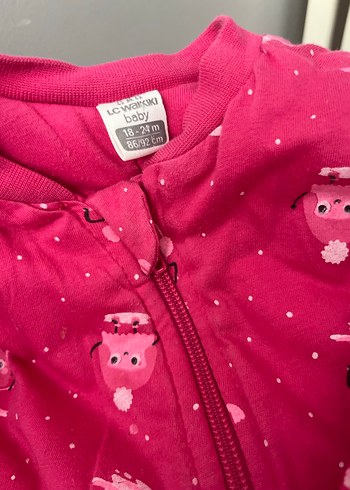 LC Waikiki Kız Çocuk Pembe Fermuarlı Tulum Pijama