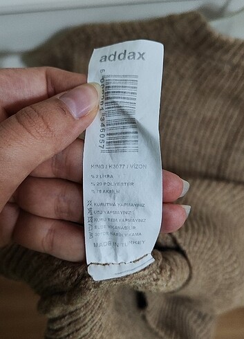 universal Beden camel Renk Addax V Yaka Örme Süveter