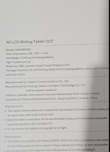 Beden Mi LCD Yazı Tableti 13.5