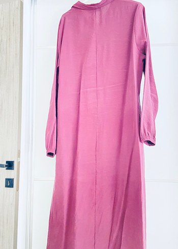 Zara Canli Pembe Uzun Elbise