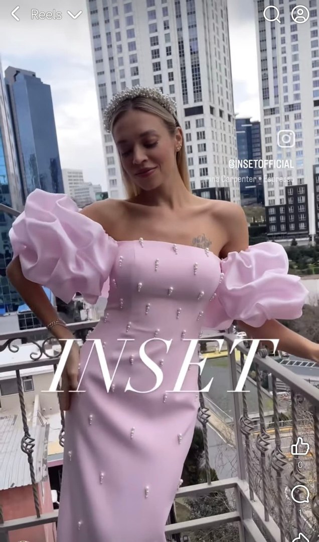 Pudra Rengi Straplez Uzun Abiye Elbise - Görsel 2