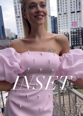 Pembe Boncuk İşlemeli Uzun Abiye Elbise - Görsel 5