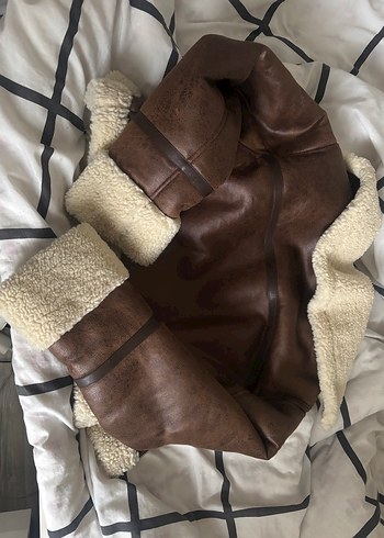 suni kurklu deri ceket - Görsel 3