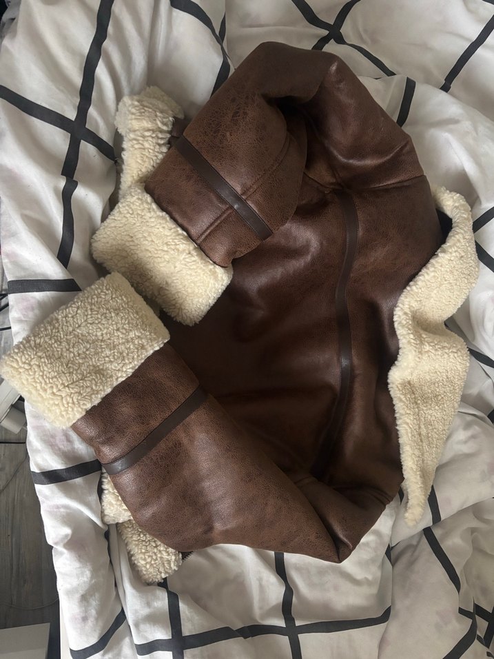 suni kurklu deri ceket - Görsel 3