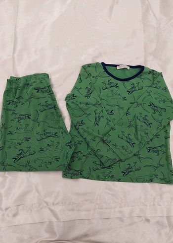 Erkek Çocuk Renkli Desenli Uzun Kollu Pijama Takımı