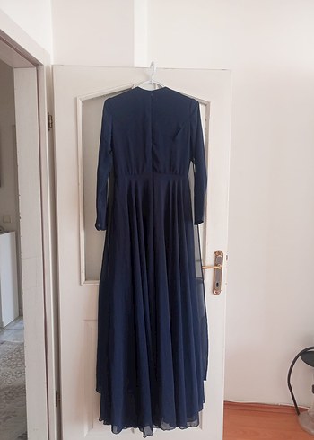Lacivert Uzun Hamile Abiye Elbise - Görsel 2