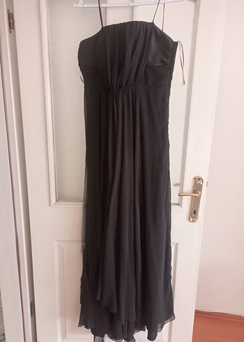 Kadın Siyah Uzun Yırtmaçlı Kumaş Pantolon - Görsel 3