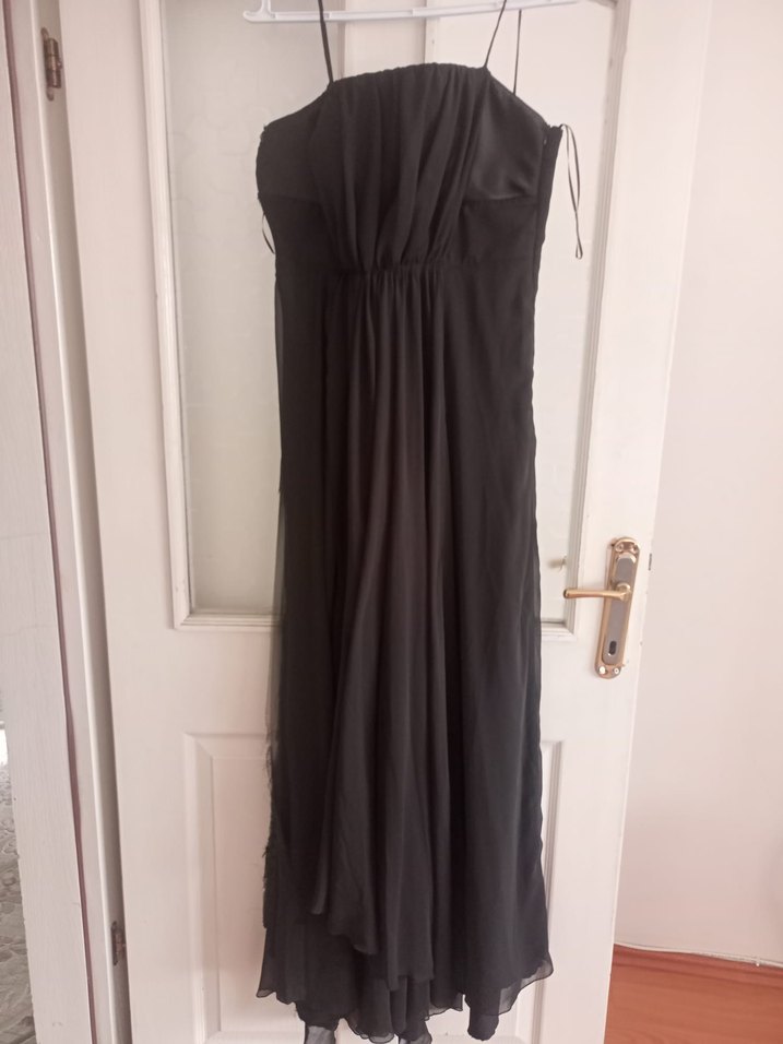 Kadın Siyah Uzun Yırtmaçlı Kumaş Pantolon - Görsel 3