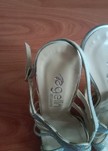 Gri İşlemeli Boncuklu ince Topuk  36 no Abiye Ayakkabı - Görsel 11