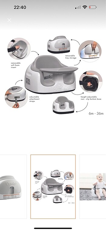  Beden gri Renk Bumbo Multi Seat