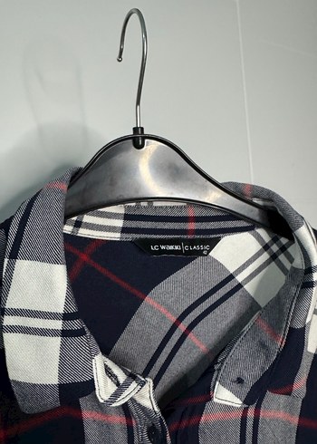 Kadın Gri Kareli Uzun Kollu Oduncu Gömlek - Görsel 3