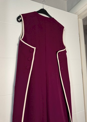 Nar Çiçeği Renkli Asimetrik Kesim Yelek - Görsel 3