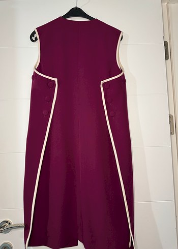 Nar Çiçeği Renkli Asimetrik Kesim Yelek - Görsel 4