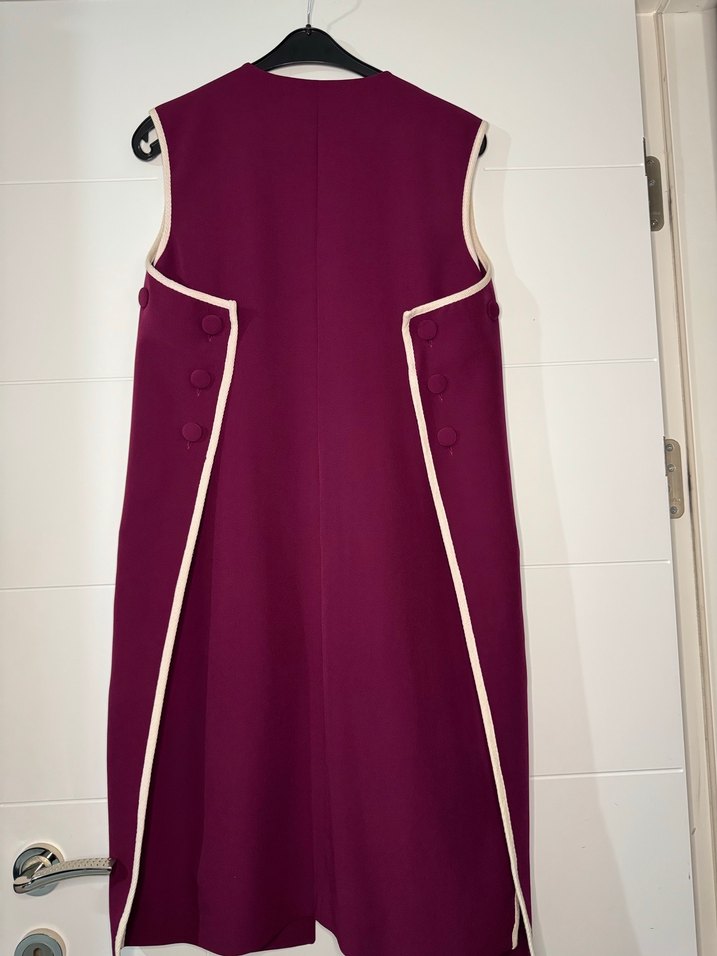 Nar Çiçeği Renkli Asimetrik Kesim Yelek - Görsel 4