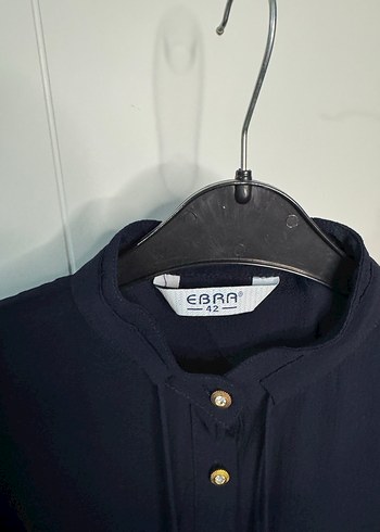 Lacivert Uzun Kollu Püsküllü Tunik - Görsel 3