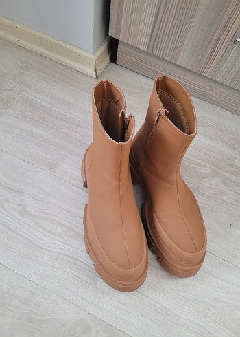 38 Beden camel Renk Taba Platform Topuklu Kadın Bot