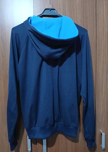 Erkek Mavi Fermuarlı Sweatshirt - Görsel 3