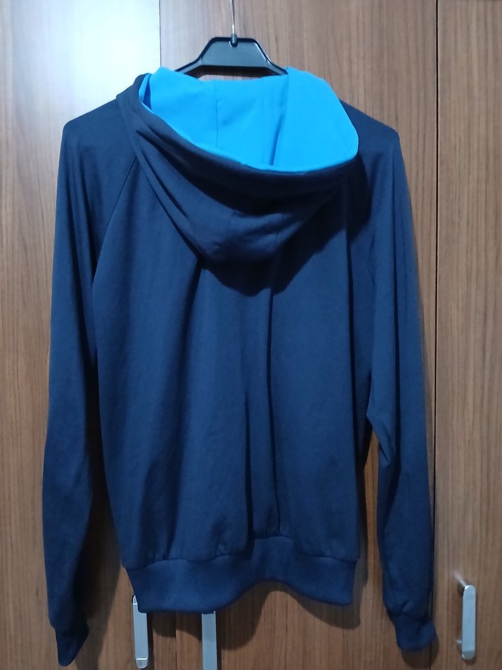 Erkek Mavi Fermuarlı Sweatshirt - Görsel 3