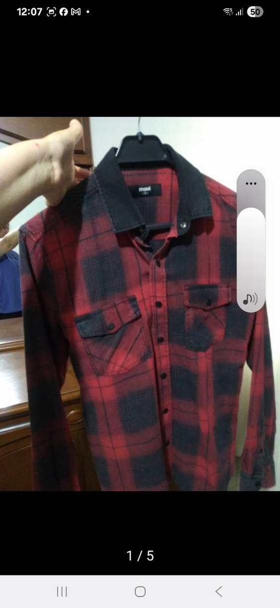 Kırmızı Batik Desenli erkek Gömlek - Görsel 2