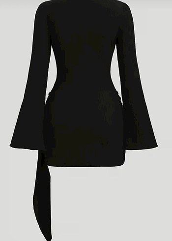 Siyah Kemer Detaylı Mini Elbise - Görsel 3