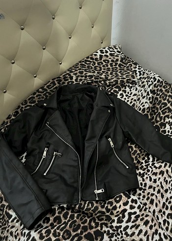 Zara Siyah Biker Deri Ceket