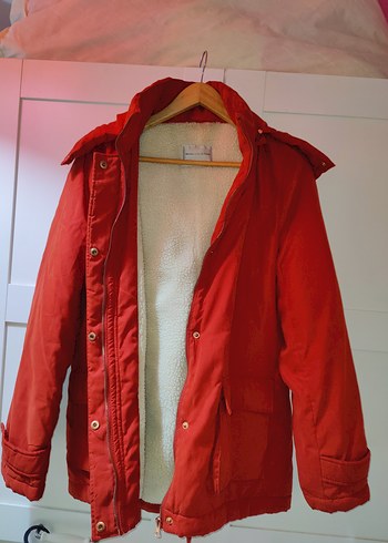 Düğmeli Kırmızı Midi Kadın Ceket - Görsel 3