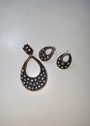 Gold Renkli Minimalist Parlak Kadın gümüş Takı Seti - Görsel 6