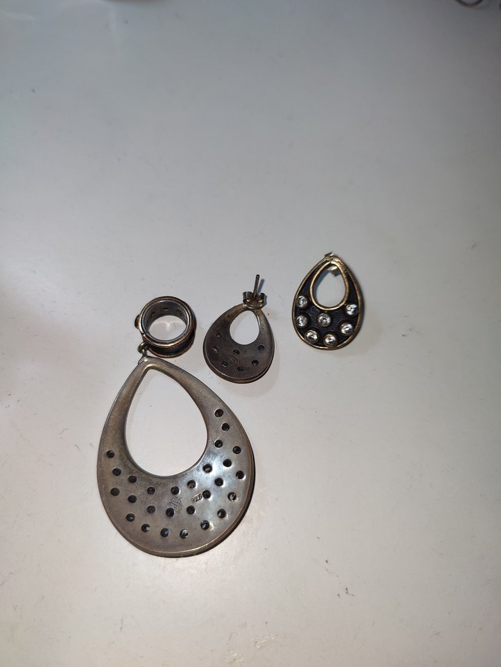 Gold Renkli Minimalist Parlak Kadın gümüş Takı Seti - Görsel 2