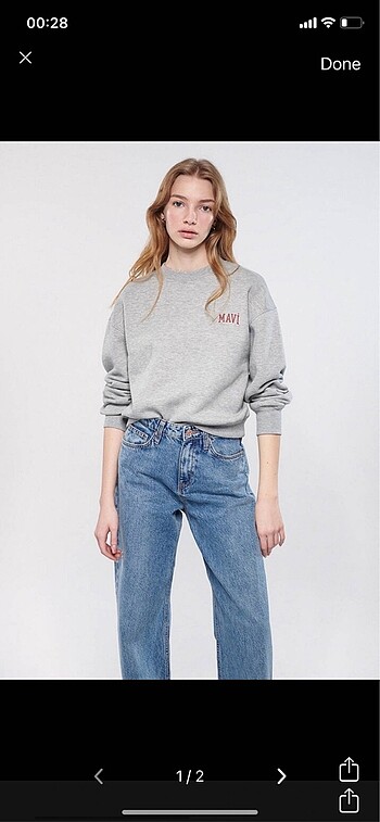 m Beden Mavi sweatshirt