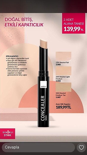 Avon kapatıcı stick