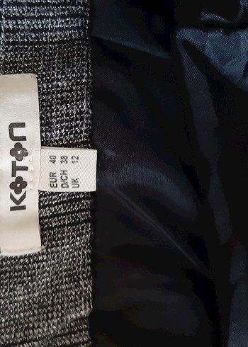 40 Beden gri Renk Gri Midi Etek Kemerli Ofis Stili