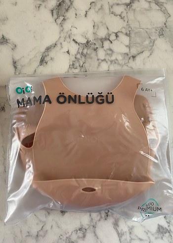 Bej Renkli Bölmeli Çocuk Tabak ve Mama Önlüğü - Görsel 3