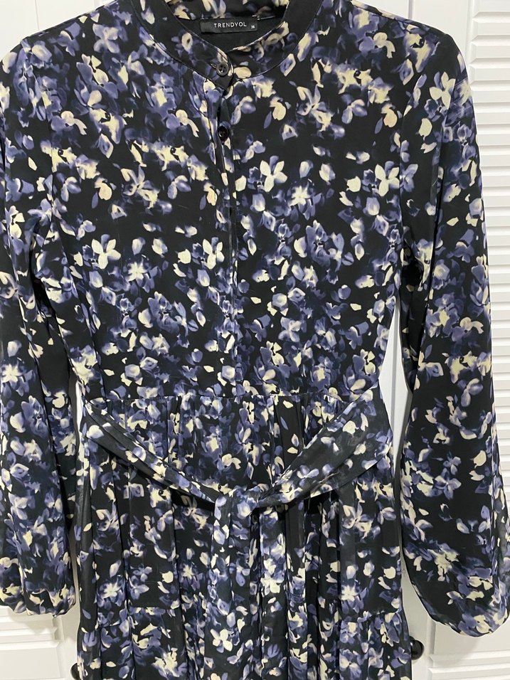 Uzun şifon astarlı elbise - Görsel 2