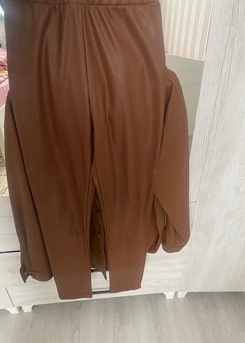 Deri gömlek pantolon takım - Görsel 4