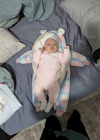 Pembe Triko Bebek Tulum - Görsel 2