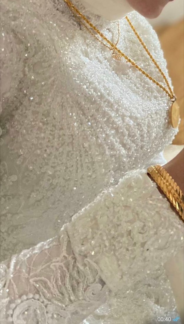 Vintage Beyaz Prenses Gelinlik Uzun Kollu - Görsel 2