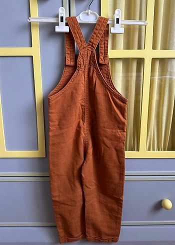 Kahverengi Erkek Çocuk Denim Salopet - Görsel 2