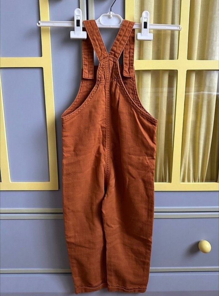 Kahverengi Erkek Çocuk Denim Salopet - Görsel 2