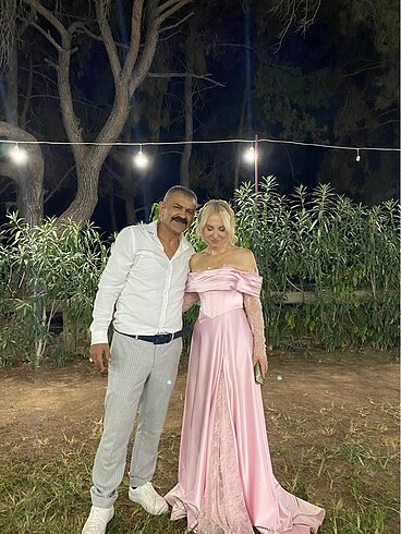 38 Beden pembe Renk Kiralık Şeker pembe abiye nişanlık söz elbisesi