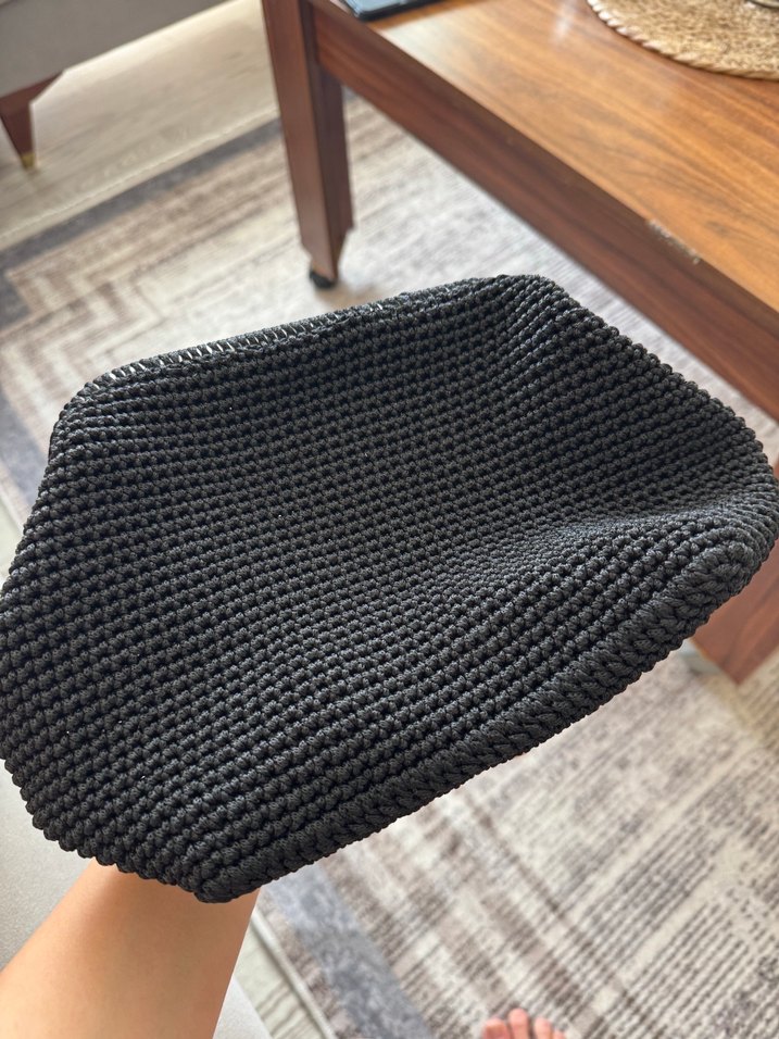 Örgü Siyah Kadın clutchÇanta - Görsel 2