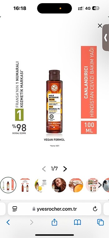 Saç Bakım Yağı Yves Rocher