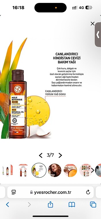 Yves Rocher Saç Bakım Yağı Yves Rocher