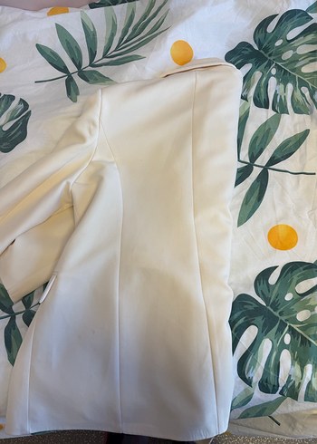 Kadın Ekru Düğmeli Blazer Ceket - Görsel 3