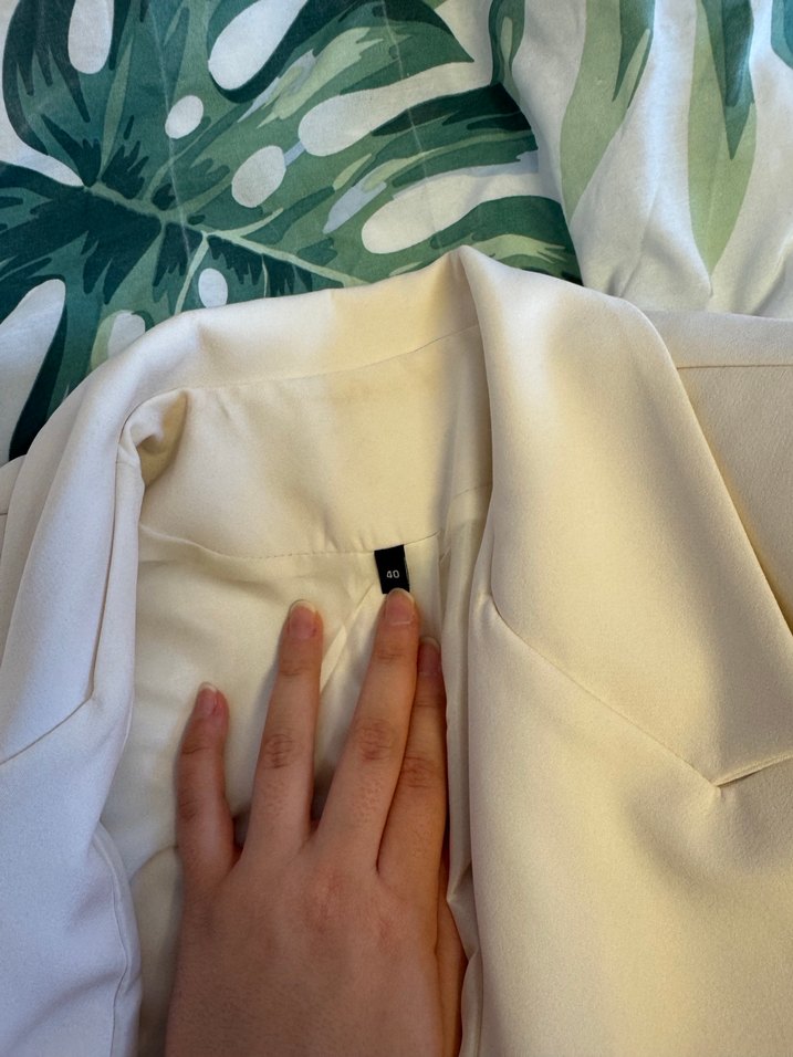 Kadın Ekru Düğmeli Blazer Ceket - Görsel 2