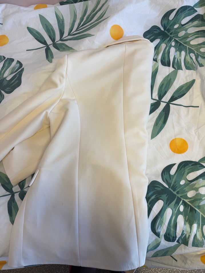 Kadın Ekru Düğmeli Blazer Ceket - Görsel 3