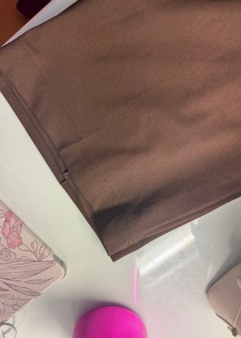 Düğmeli Kahverengi Kadın kumaş Pantolon - Görsel 4