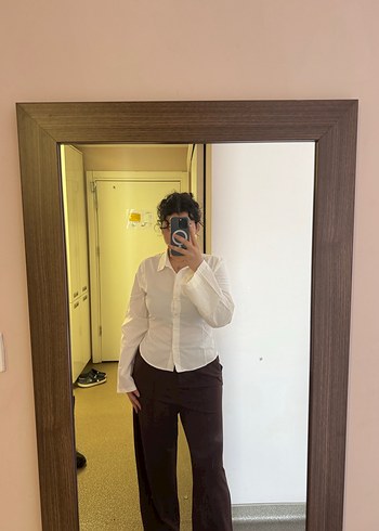 Düğmeli Kahverengi Kadın kumaş Pantolon - Görsel 6